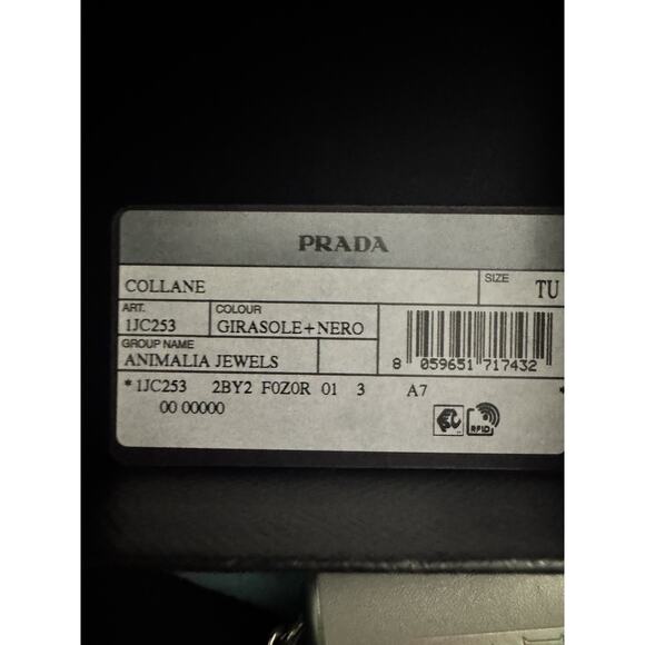 Prada Animalia Jewels Necklace Pink Brown Enamel Pendant w/ Box - Picture 5 of 6